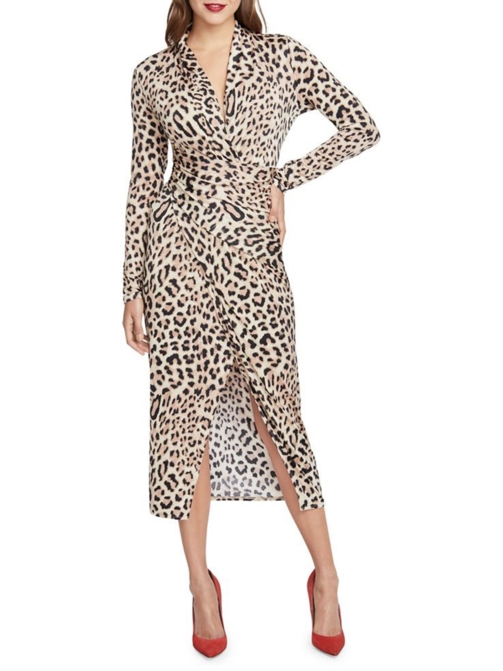 RACHEL Rachel Roy Bret Leopard Jersey Wrap Dress Large worn on tv